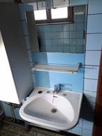 Lavabo met kraan, spiegel en rekje, Ophalen, Gebruikt, Wasbak of Wastafel