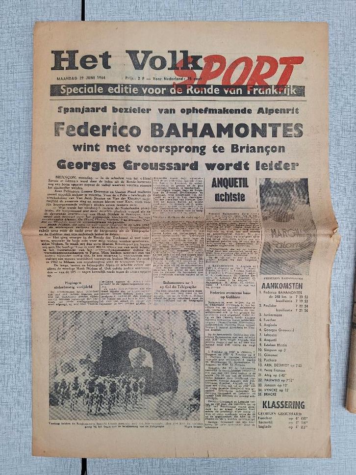 Sleen Buth Tour - Het Volk Sport 29/6/1964, Verzamelen, Stripfiguren, Gebruikt, Overige typen, Overige figuren, Ophalen of Verzenden