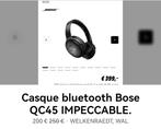 Bose QC45 NICKEL, Computers en Software, Headsets, Ophalen of Verzenden, Zo goed als nieuw