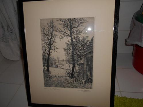 Ets Emiel De Cooman, Antiek en Kunst, Kunst | Etsen en Gravures, Ophalen