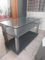 Glazen bijzettafeltje, Huis en Inrichting, Ophalen, Gebruikt, Rechthoekig, Glas