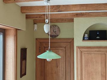 OUDE OPALINE HANGLAMP JAREN 1930, Huis en Inrichting, VINTAGE - INDUSTRIEEL - LANDELIJK - RUSTIEK - LOFT, Ophalen of Verzenden
