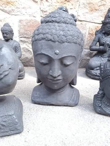 buste de bouddha 30 cm en pierre reconstituée, Tuin en Terras, Tuinbeelden, Nieuw, Boeddhabeeld, Steen, Ophalen of Verzenden