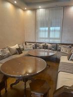 Marokkaanse lounge, beige en bruin (inclusief tafels), Huis en Inrichting, Zetels | Zetels, Ophalen, Marocain, Overige maten, Hoekbank