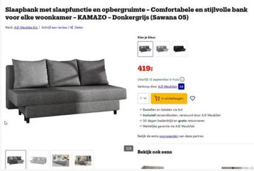 slaapbank slaapzetel beschikbaar voor biedingen