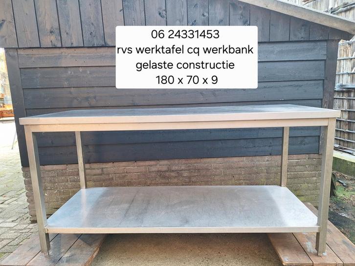 Heavy duty rvs gelaste werktafel/ werkbank, Huis en Inrichting, Keuken | Keukenelementen, Zo goed als nieuw, Minder dan 100 cm