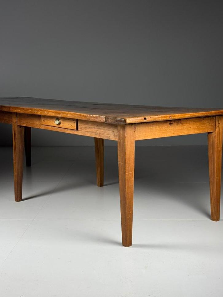 Kloostertafel teak 300cm landelijk, Antiquités & Art, Antiquités | Meubles | Tables, Enlèvement