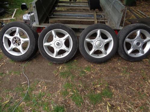 aanhangwagen alu wielen 4x100 16 inch banden slecht, Auto diversen, Aanhangwagen-onderdelen, Gebruikt, Ophalen