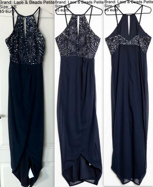 Donkerblauw parel kleedje Lace & Beads XS, Kleding | Dames, Jurken, Nieuw, Maat 34 (XS) of kleiner, Blauw, Onder de knie, Ophalen of Verzenden