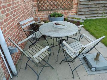 Tuinset ijzer hout beschikbaar voor biedingen