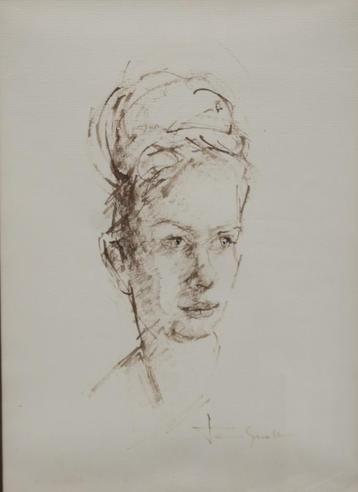 José Van Gucht (1913-1980): Vrouwenportret (60 x 80 cm) beschikbaar voor biedingen