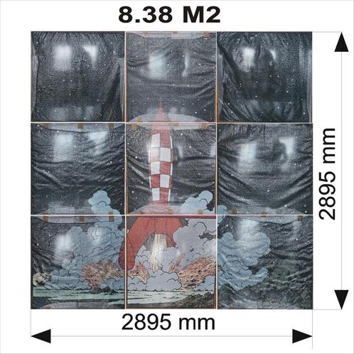 Tintin plaques émaillées 289.5 cm x 289.5 cm 9 éléments, Verzamelen, Beelden en Beeldjes, Nieuw, Ophalen