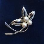 Vintage Japanse sterling zilveren Parels broche in zakje, Ophalen of Verzenden, Zilver, Broche
