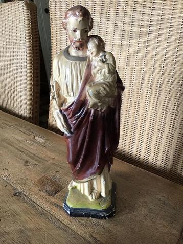 Vintage gipsen beeld heilige Sint Jozef, Enlèvement ou Envoi