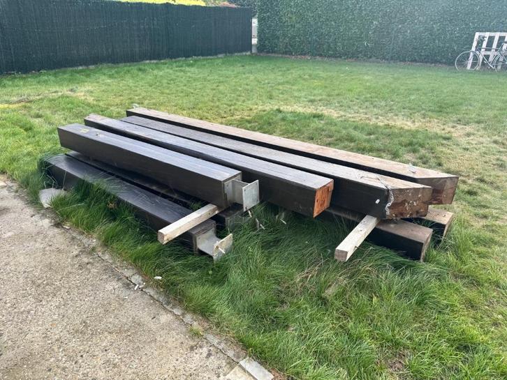 Oude eiken balken, Doe-het-zelf en Bouw, Hout en Planken, Gebruikt, Balk, Eiken, 250 tot 300 cm, Minder dan 25 mm, Ophalen