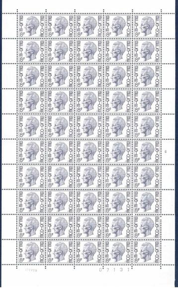 postzegels belgie nr 1647a paars in vel van 50 stuks zeer mo