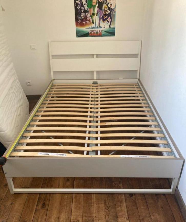 Prachtig wit houten bedbed en matras 140/200 nieuw, Huis en Inrichting, Slaapkamer | Bedden, Zo goed als nieuw, Hout, Wit, Ophalen