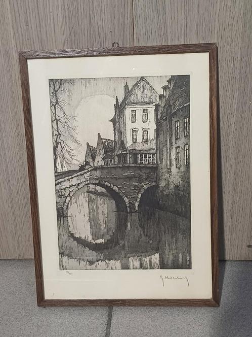 Ets Roger Hebbelinck, Antiek en Kunst, Kunst | Etsen en Gravures, Ophalen of Verzenden