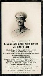 WO1 Etienne de Sadeleer sergeant + Amiens 26.03.1918, Verzamelen, Verzenden, Bidprentje