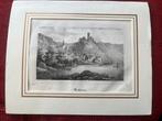 Originele 19de eeuwse Lithografie stad Beilstein, Ophalen