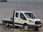 Ford Transit 105pk Dubbel Cabine Open Laadbak Trekhaak Airco, Auto's, Bestelwagens en Lichte vracht, 4 cilinders, 2000 kg, Bedrijf