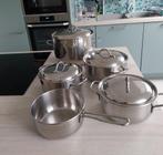 Lot de casseroles Inox  Lagostina, Huis en Inrichting, Keuken | Potten en Pannen, Inox, Gebruikt, Keramische plaat, Pannenset