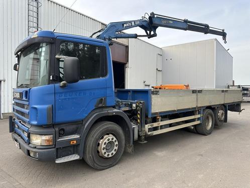 Scania P 94-220 6x2 + CRANE / GRUA MKG HLK 125 - STEEL CARRI, Auto's, Vrachtwagens, Bedrijf, ABS, Scania, Diesel, Euro 2, Handgeschakeld