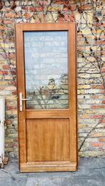 meranti deur, Doe-het-zelf en Bouw, Deuren en Vliegenramen, Gebruikt, 215 cm of meer, Buitendeur, Glas
