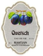 etiket Quetsch eau de vie Bastian Luxembourg, Verzamelen, Overige Verzamelen, Ophalen of Verzenden, Gebruikt
