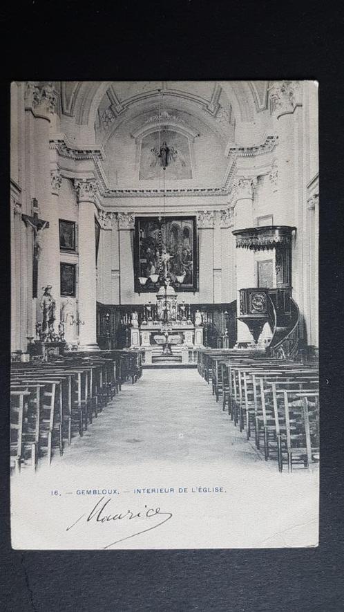 Gembloux Intérieur de l'Eglise, Verzamelen, Postkaarten | België, Gelopen, Namen, Voor 1920, Ophalen of Verzenden