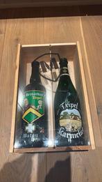 Houten kistje met 2 lege flessen 0,75l., Verzamelen, Ophalen, Zo goed als nieuw