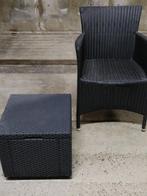 Tuinzetel met bijzettafel., Ophalen, Gebruikt, Bijzettafel, Rotan