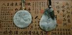 Deux pendentifs en jade jadéite naturelle certifiée, Bijoux, Sacs & Beauté, Pendentifs, Envoi, Neuf