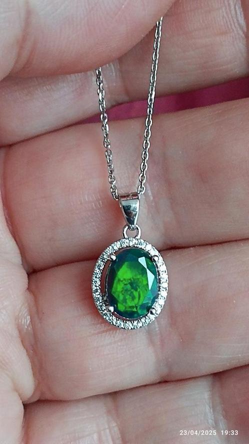 Prachtige hanger met zwarte opaal uit Ethiopië, Handtassen en Accessoires, Kettinghangers, Nieuw, Zilver, Zilver, Met edelsteen