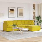 Canapé modulable avec pouf et coussins en velours jaune, Envoi, Neuf, Jaune