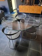 Mooie ronde glazen design tafel, Ophalen, Glas