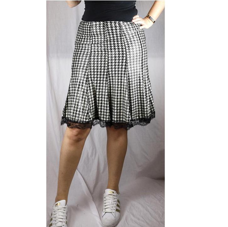 Zwart-witte rok van moggy's - Maat 40-42, Vêtements | Femmes, Jupes, Taille 38/40 (M), Noir, Envoi