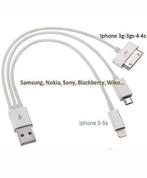 Adapter voor USB-naar-USB/Apple Dock/Apple Lightning-oplader, Telecommunicatie, Mobiele telefoons | Telefoon-opladers, Ophalen of Verzenden