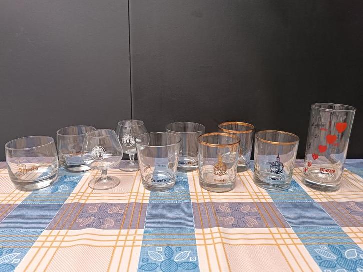 Extra Smeets Jenever Hasselt Glas Glazen Borrelglas Drupke, Collections, Marques & Objets publicitaires, Comme neuf, Ustensile
