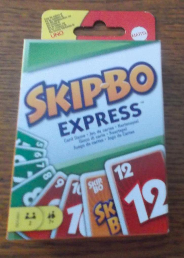 Skip-Bo Express Kaartspel / Mattel (nieuw), Hobby en Vrije tijd, Gezelschapsspellen | Kaartspellen, Nieuw, Een of twee spelers