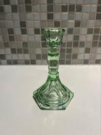 Art deco kandelaar groen glas, Ophalen of Verzenden