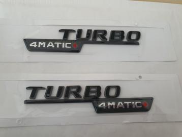 Mercedes Turbo 4matic+  zijkant logo's zwart of zilver  beschikbaar voor biedingen