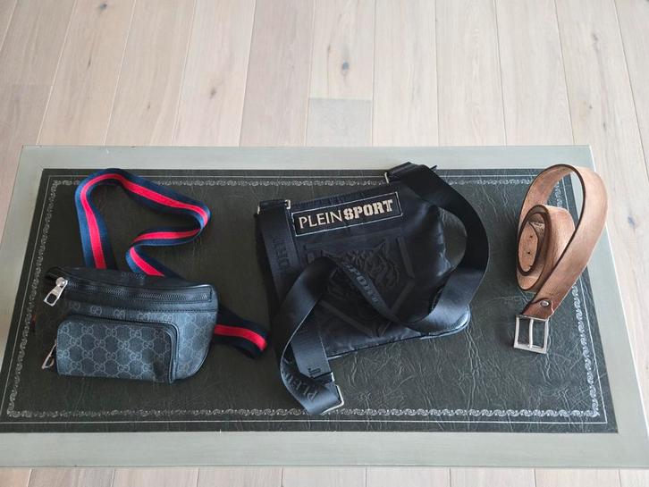 Drie items mannen schoudertas van het merk Plein Sport, Handtassen en Accessoires, Tassen | Schoudertassen, Gebruikt, Overige merken