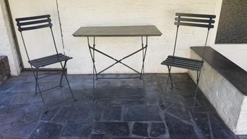 table et 2 chaises bistrot pliable