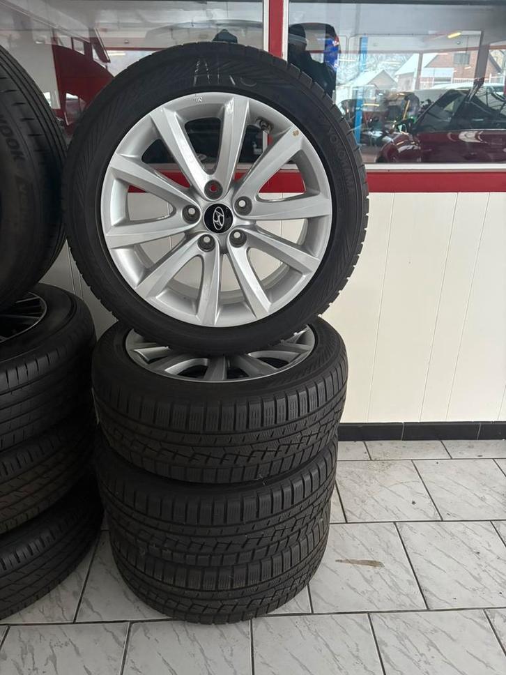 Jantes + pneus hivers, Auto-onderdelen, Banden en Velgen, Velg(en), Winterbanden, 17 inch, 215 mm, Personenwagen, Gebruikt, Ophalen