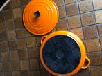 Le creuset cocotte 24cm orange, Maison & Meubles, Fonte, Plaque céramique, Utilisé, Casserole ou Cocotte-minute