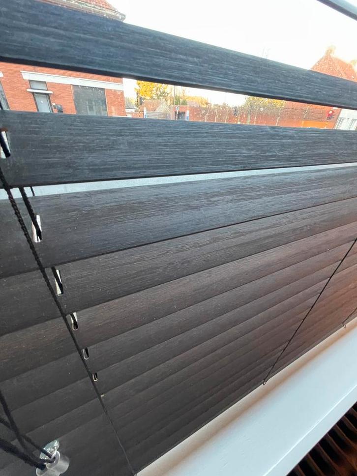 Houten jaloezieën - optreksysteem met houten lamellen, Doe-het-zelf en Bouw, Rolluiken, Zo goed als nieuw, Ophalen