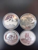 4 pièces en argent de 1 oz, Timbres & Monnaies, Métaux nobles & Lingots, Argent, Enlèvement ou Envoi