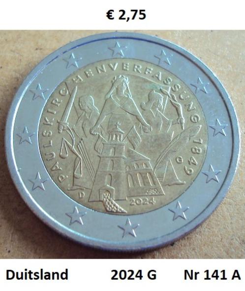 2 Euromunten Duitsland G, Postzegels en Munten, Munten | Europa | Euromunten, Losse munt, 2 euro, Duitsland, Ophalen of Verzenden