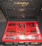 Ménagère Solingen dorée à l'or. 70 Pièces inox 18/10 en vali, Enlèvement ou Envoi, Résiste au lave-vaisselle